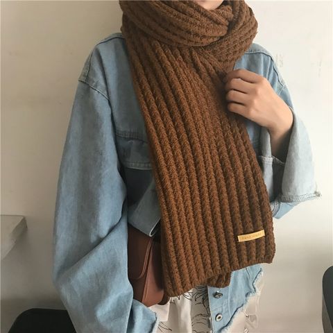 Women's Fashion Solid Color Polyester Winter Scarves