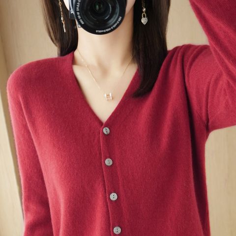 Women's Knitwear Long Sleeve Sweaters & Cardigans Fashion Solid Color
