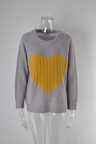 Women's Sweater Long Sleeve Sweaters & Cardigans Hollow Out Fashion Heart Shape