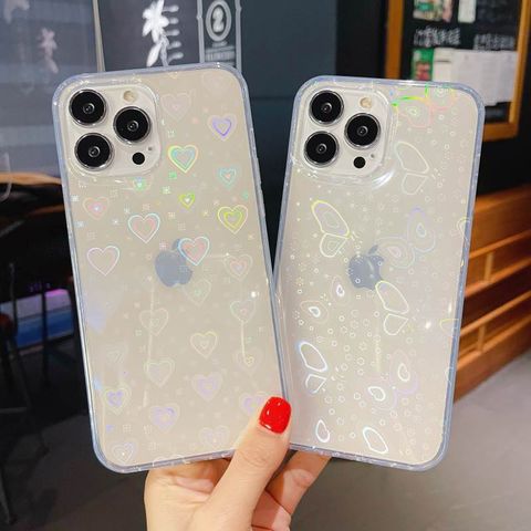 Simple Style Heart Shape Flower Butterfly Plastic Phone Cases