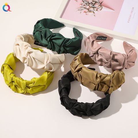 Fashion Solid Color Cloth Pleated Hair Band 1 Piece