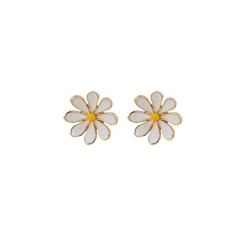 1 Pair Sweet Flower Alloy Enamel Women's Earrings