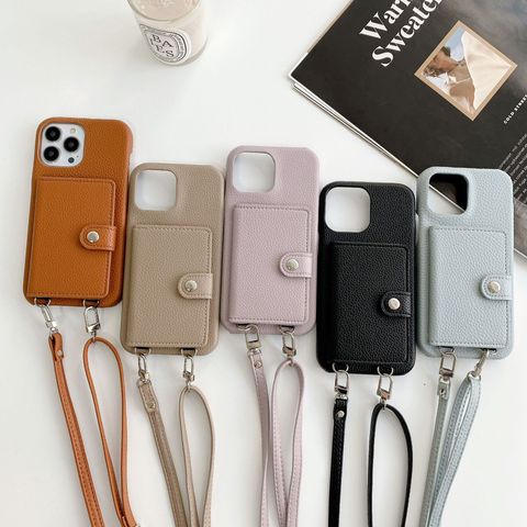 Fashion Solid Color Pc Pu Leather   Phone Cases