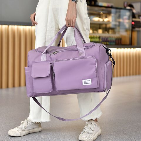 Unisex Fashion Solid Color Nylon Waterproof Duffel Bags