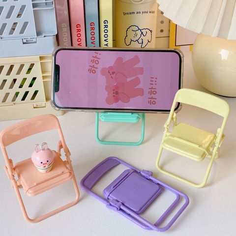 Creative Desktop Foldable Cute Solid Color Small Chair Phone Holder