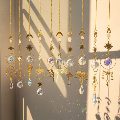 Simple Style Star Butterfly Artificial Crystal Copper Suncatcher Wind Chime Artificial Decorations