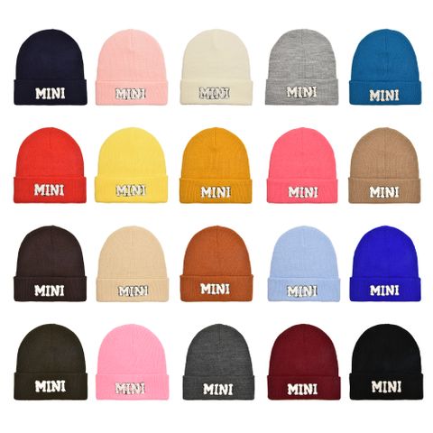 Children Unisex Embroidery Letter Embroidery Eaveless Wool Cap