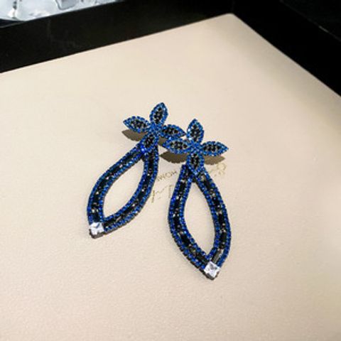 Fashion Tassel Metal Plating Artificial Rhinestones Women's Earrings 1 Pair