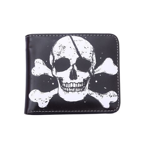 Unisex Skull Pu Leather Open Wallets