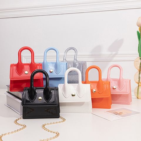 Women's All Seasons Pvc Solid Color Streetwear Square Magnetic Buckle Jelly Bag