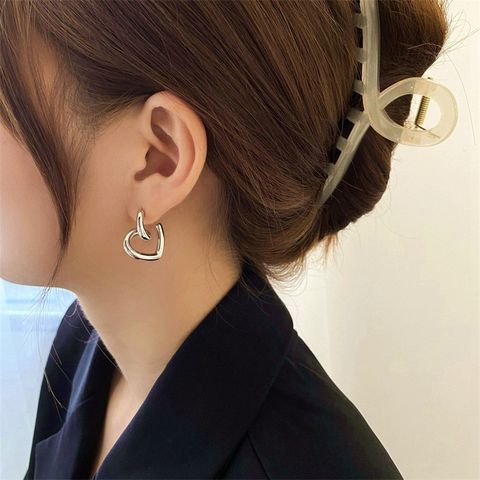 1 Pair Fashion Heart Shape Alloy Plating Women's Drop Earrings