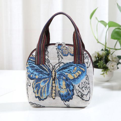 Women's Fashion Butterfly Cotton And Linen Shopping Bags