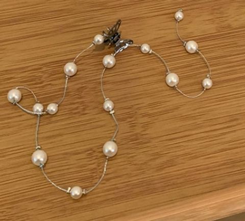 Women's Sweet Pearl Artificial Crystal Alloy Chain Hair Chain