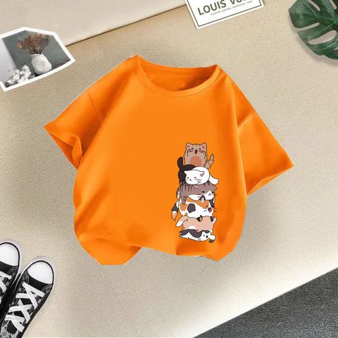 Simple Style Classic Style Cartoon Cotton T-shirts & Shirts