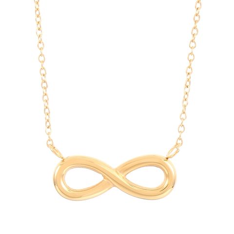 Stainless Steel Titanium Steel 18K Gold Plated Simple Style Plating Infinity Heart Shape Pendant Necklace