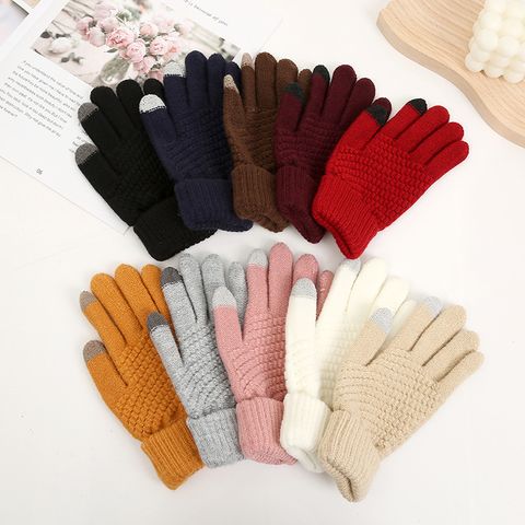 Unisex Classic Style Solid Color Gloves 1 Pair