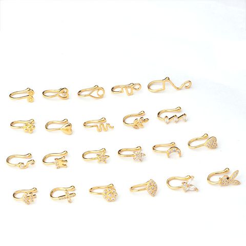 Nose Rings & Studs Fashion Heart Copper Plating