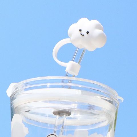 Casual Cute Cartoon Silica Gel Straw Dust Protection Cap 1 Piece