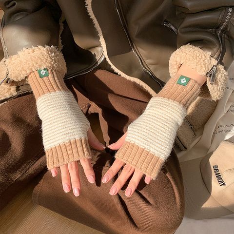 Women's Cute Color Block Gloves 1 Pair