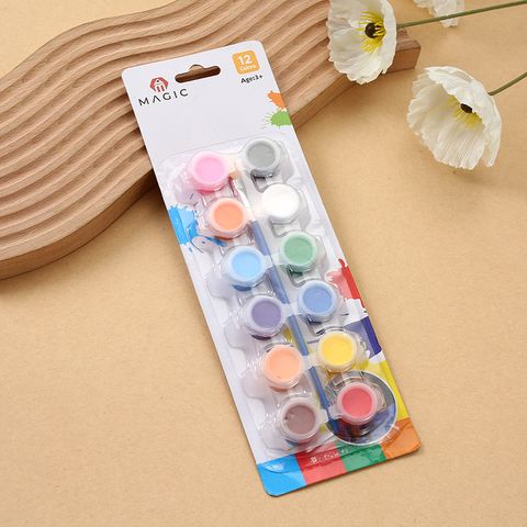 1 Set Solid Color Class Learning Gouache Casual Cute Brush