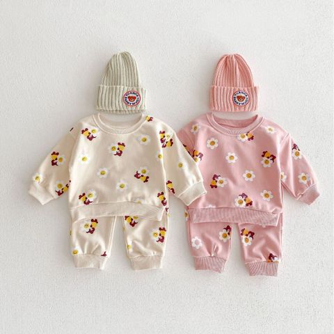 Cute Cartoon Flower Cotton Baby Clothing Sets