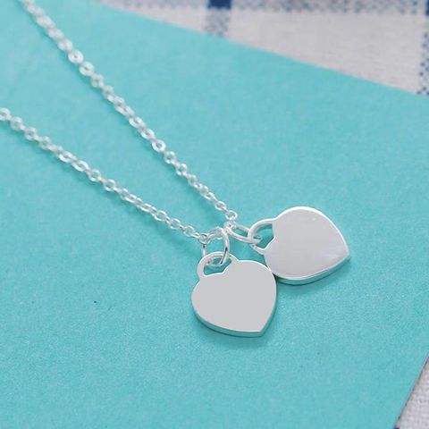 Casual Simple Style Heart Shape Titanium Steel Enamel Pendant Necklace