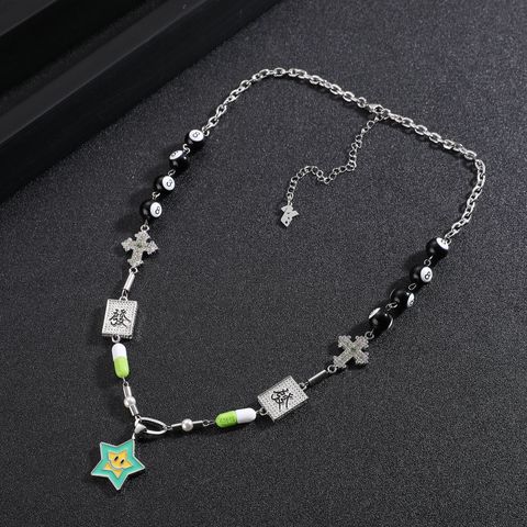Streetwear Star Chinese Character Alloy Pearl Plating Unisex Pendant Necklace