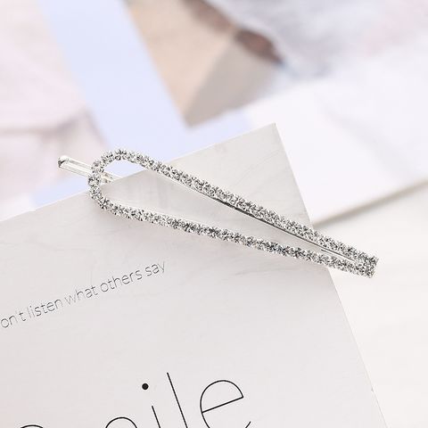 Women's Simple Style Solid Color Rhinestone Plating Hair Clip