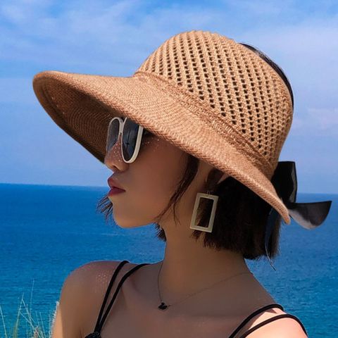 Women's Simple Style Classic Style Solid Color Flat Eaves Sun Hat