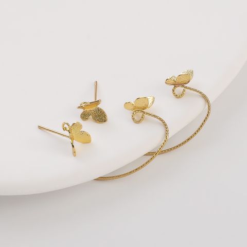 2 Pieces Copper Butterfly Hook Earring Findings Sweet Simple Style