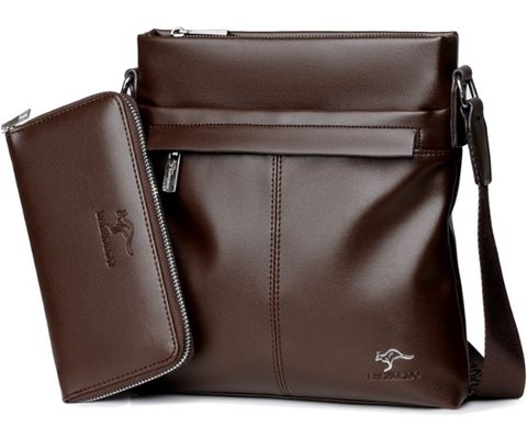 Men's Animal Solid Color Pu Leather Zipper Crossbody Bag