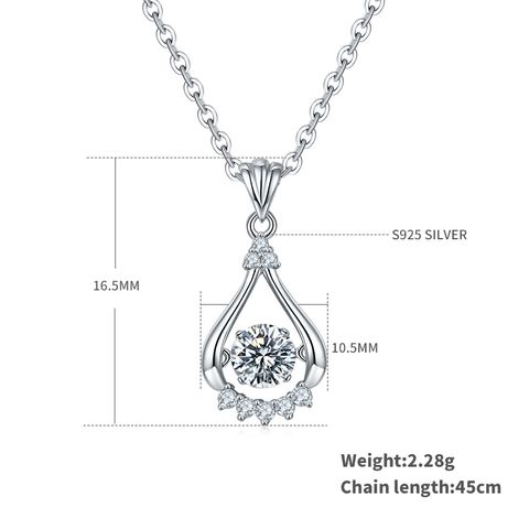 Elegant Infinity Sterling Silver Gra Plating Inlay Moissanite Rose Gold Plated Gold Plated Silver Plated Necklace