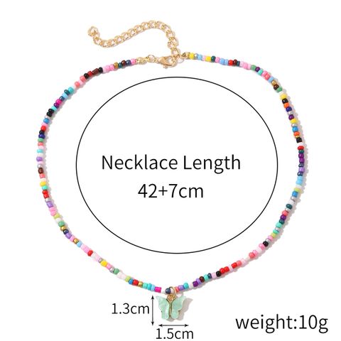 Simple Style Classic Style Butterfly Glass Seed Bead Beaded Women's Necklace
