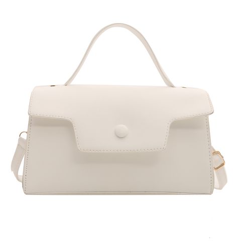Women's Pu Leather Solid Color Basic Flip Cover Handbag