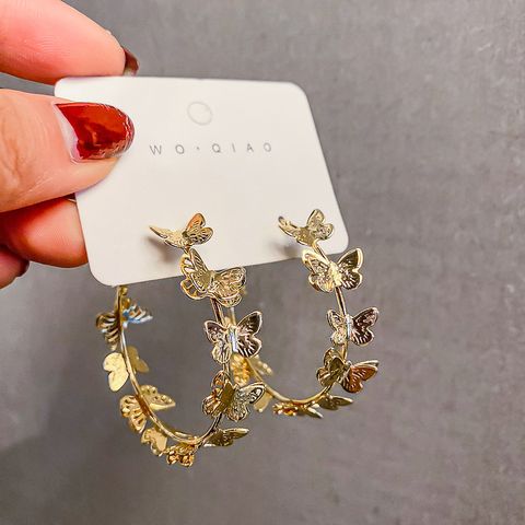 Wholesale Jewelry 1 Pair Sweet Butterfly Alloy Earrings