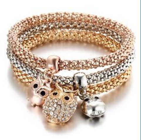 Fashion Animal Alloy Diamond Artificial Gemstones Women's Bracelets