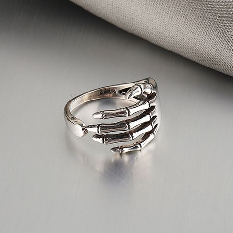New Dark Palm Ring Hip Hop Street Retro Old Personality Fashion Skull Five-claw Ring