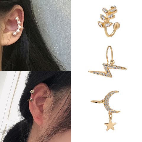 Nihaojewelry Five-pointed Star C-shaped Double Layer Non-pierced Ear Clip Wholesale Jewelry