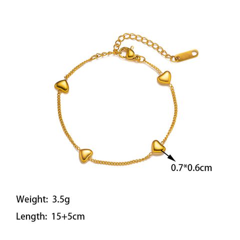 304 Stainless Steel Casual Simple Style Plating Heart Shape Bracelets Necklace