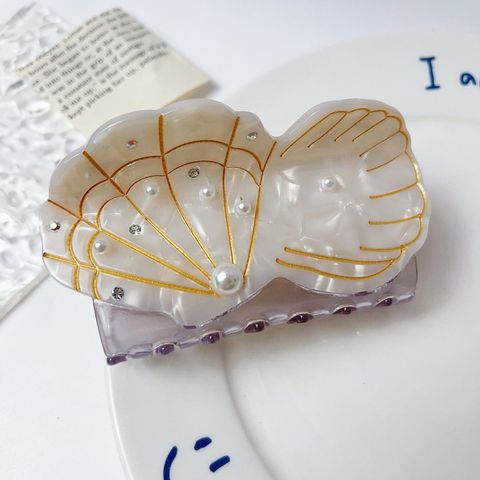 Cute Conch Shell Fish Imitation Pearl Acetic Acid Sheets Handmade Hair Claws