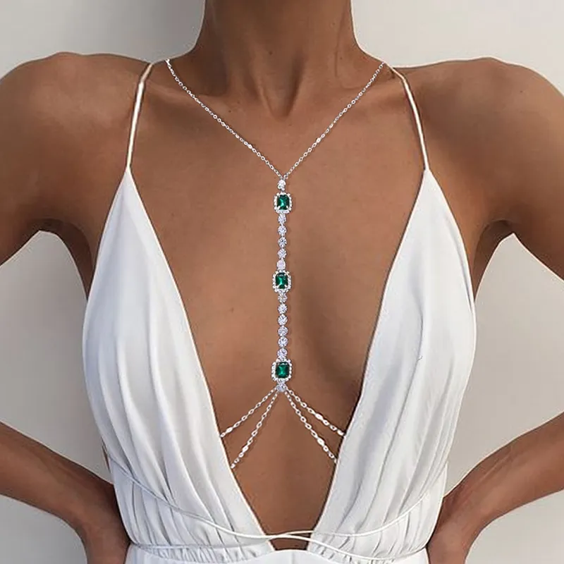 Sexy full body chain hot body necklace synthetic diamonds - Super X Studio