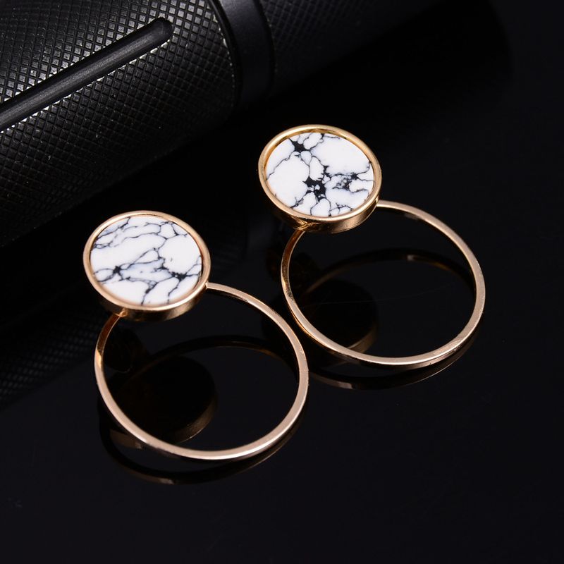 Occident Alloy Inlaid Precious Stones Earrings ( Triangle ) Nhbq0153