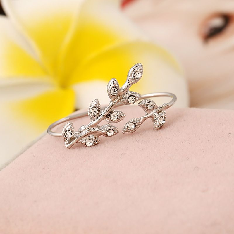 Korean Alloy Ring ( White-rhinestone-white-k ) Nhkq0015