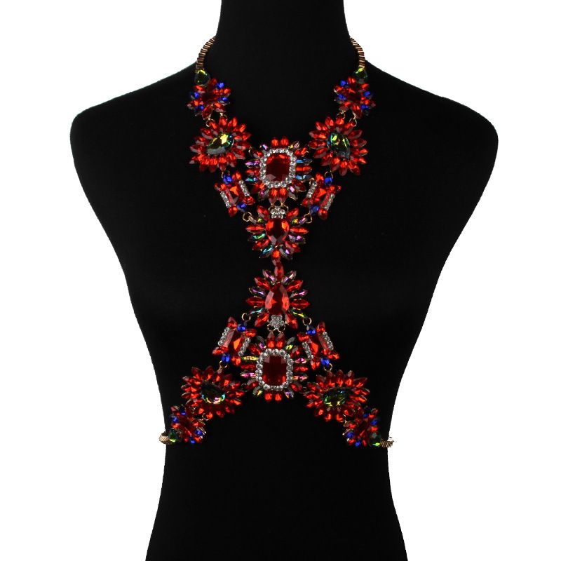 Occident Alloy Geometric Necklace ( Red ) Nhjq5521