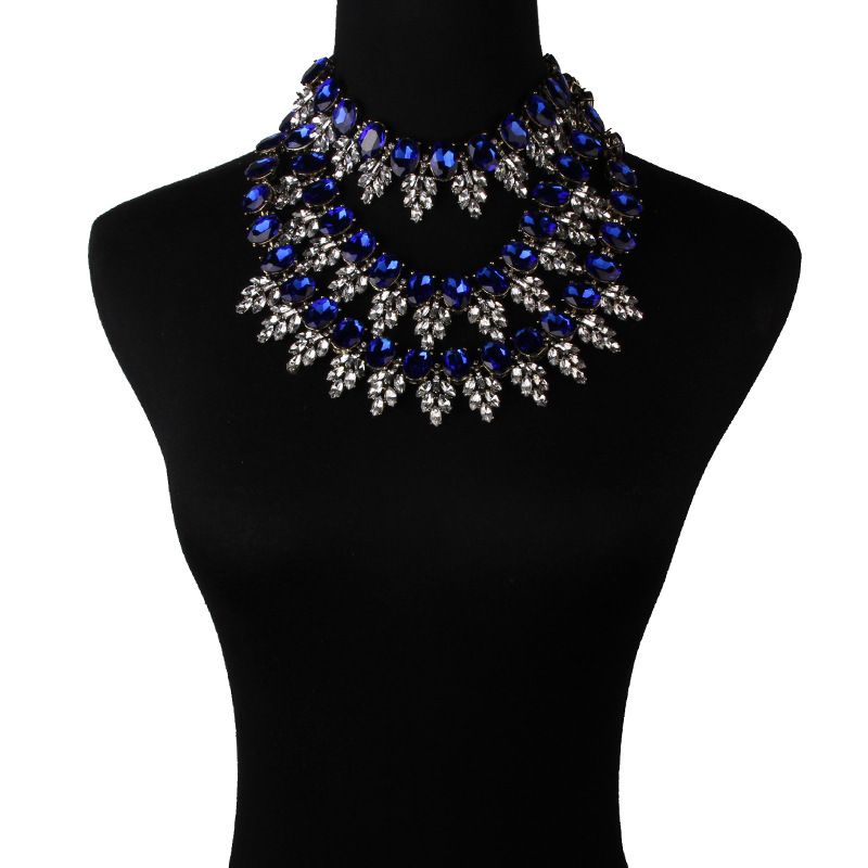 Occident Alloy Geometric Necklace ( Blue ) Nhjq5625