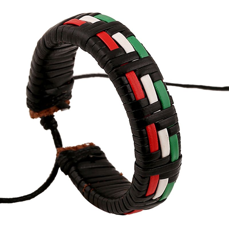 Occident Cortical Geometric Bracelet ( Green-white-red ) Nhpk0304-green-white-red