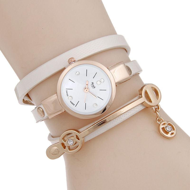 Neue Schlanke Mode Damen Uhr Casual Drei-kreis-wickel Armband Uhr Damenmode Quarzuhr Großhandel