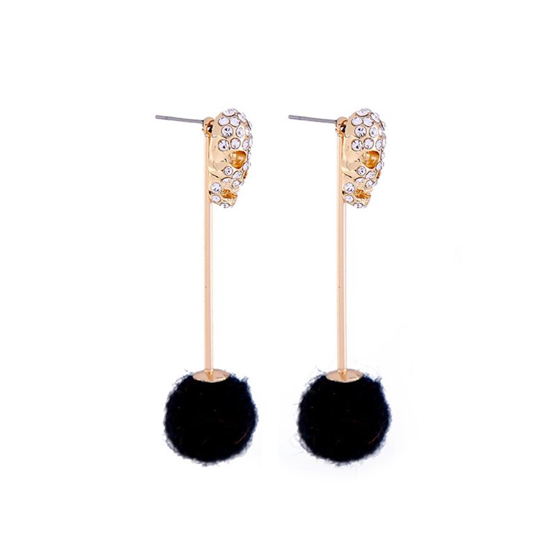 Fashion Alloy Rhinestone Earring  (black -1)  Nhqd4199-black -1