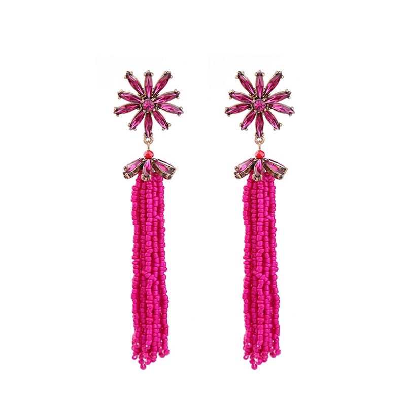 Fashion Alloy Rhinestone Earring Flowers (photo Color)  Nhqd4205-photo Color