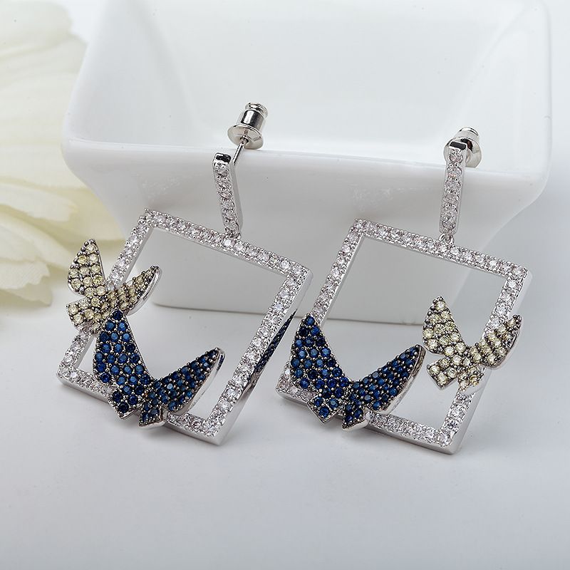 Fashion Other Plating Earrings  (light Yellow + Blue Platinum -08b11)  Nhtm0030-light Yellow + Blue Platinum -08b11